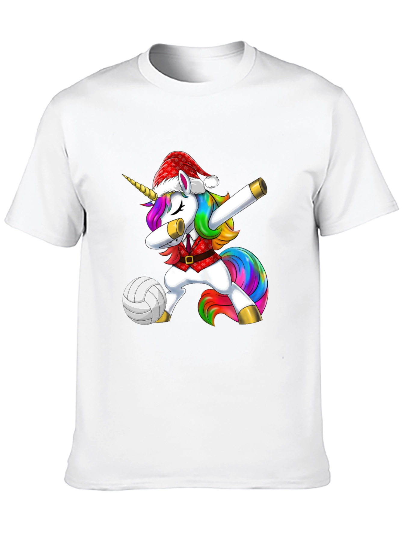 Dabbing Unicorn Volleyball Christmas T-Shirt