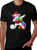 Dabbing Unicorn Volleyball Christmas T-Shirt