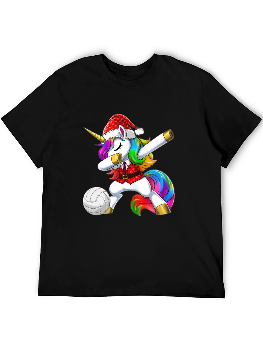 Dabbing Unicorn Volleyball Christmas T-Shirt