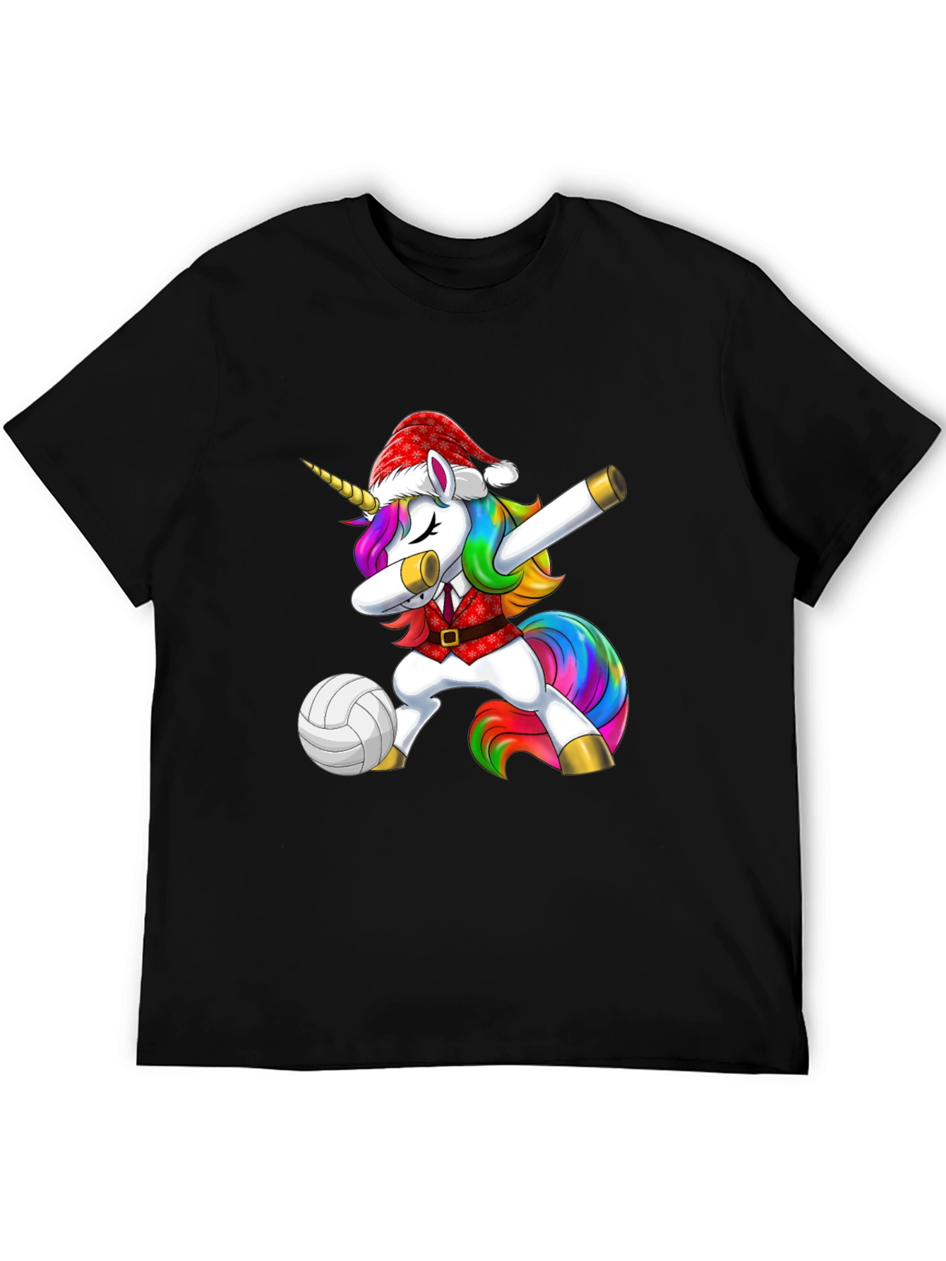 Dabbing Unicorn Volleyball Christmas T-Shirt