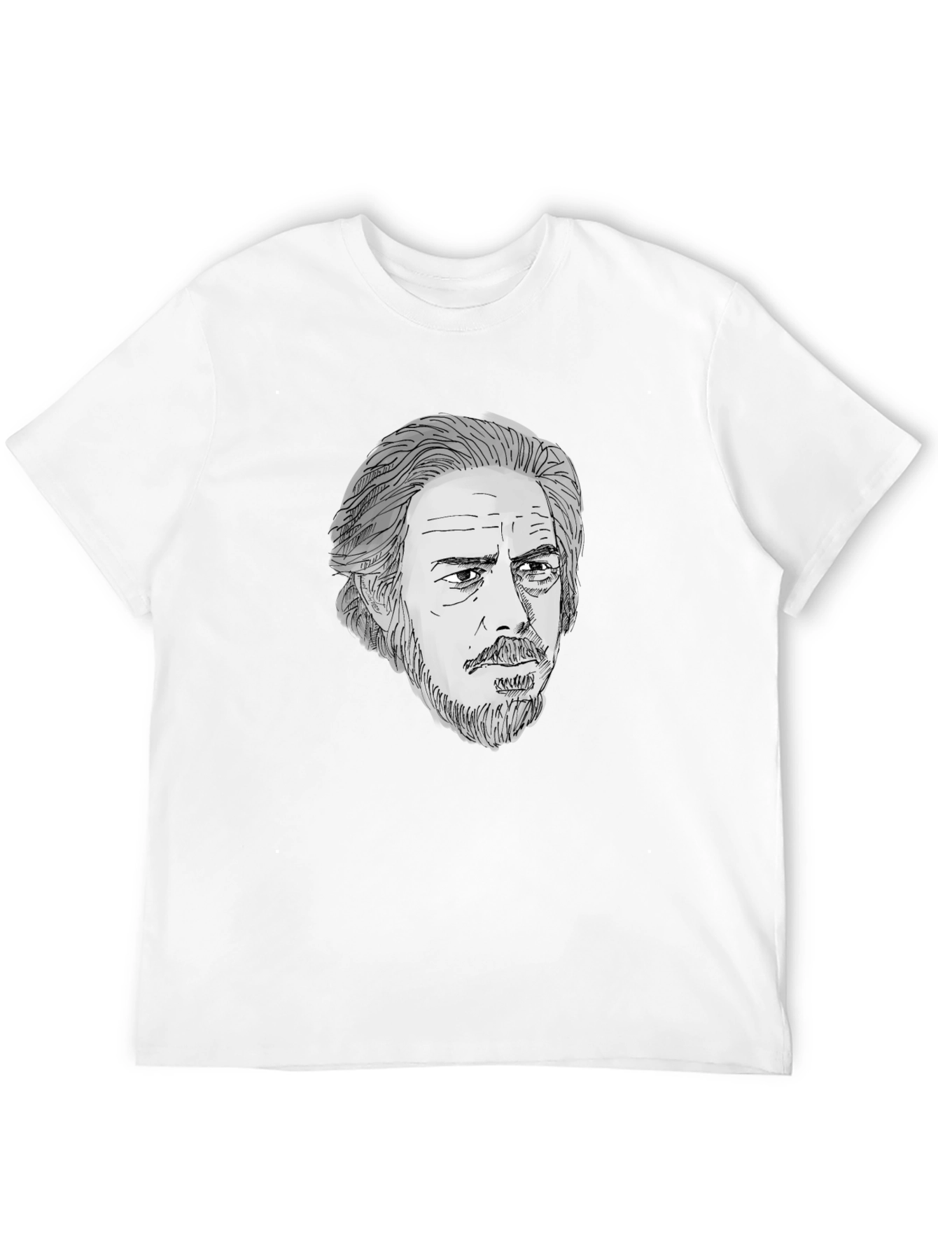 Mens Black T-Shirt with Portrait Graphic