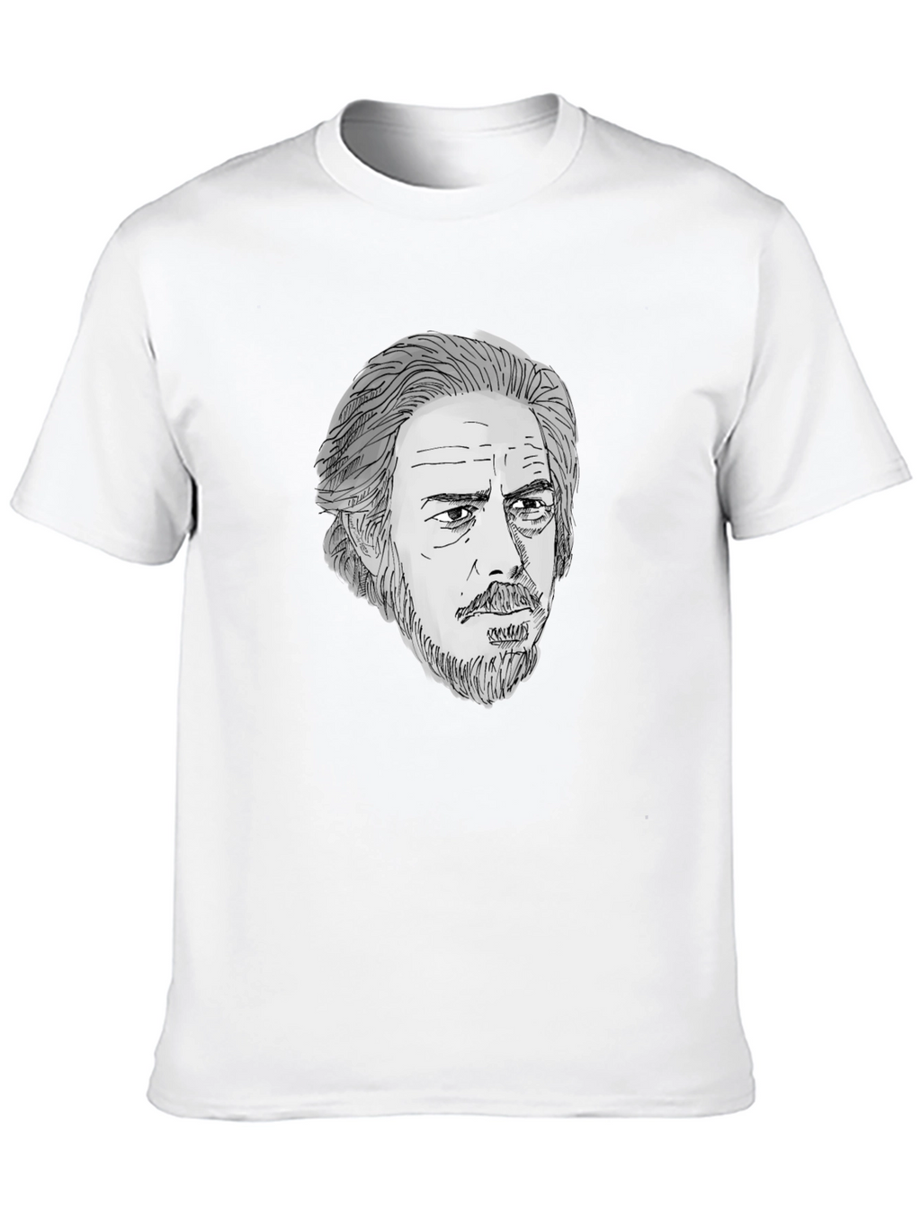 Mens Black T-Shirt with Portrait Graphic