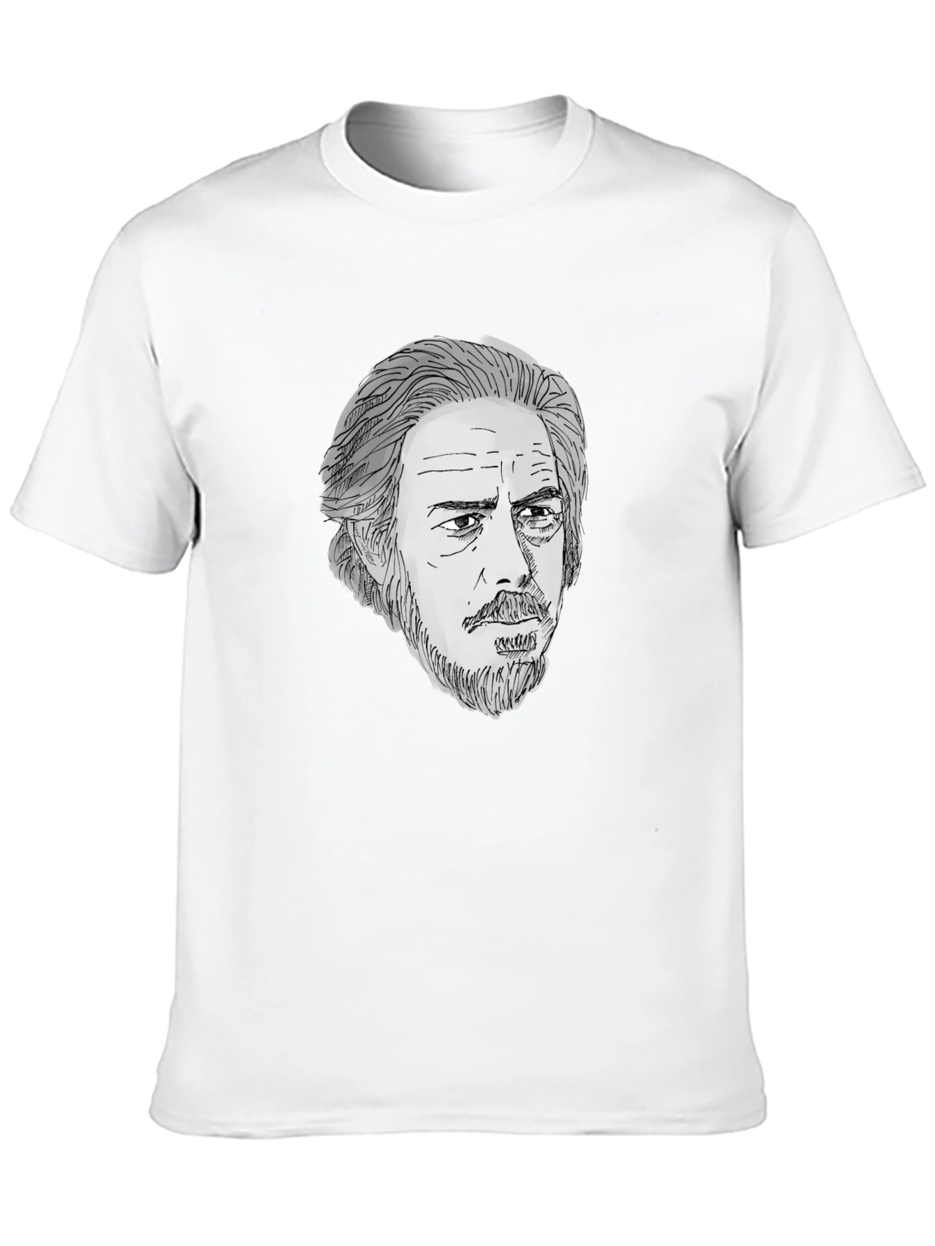 Mens Black T-Shirt with Portrait Graphic