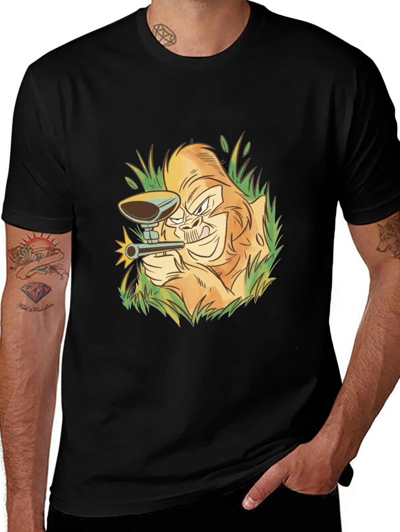 Gorilla Paintball T-Shirt - Black Cotton Tee