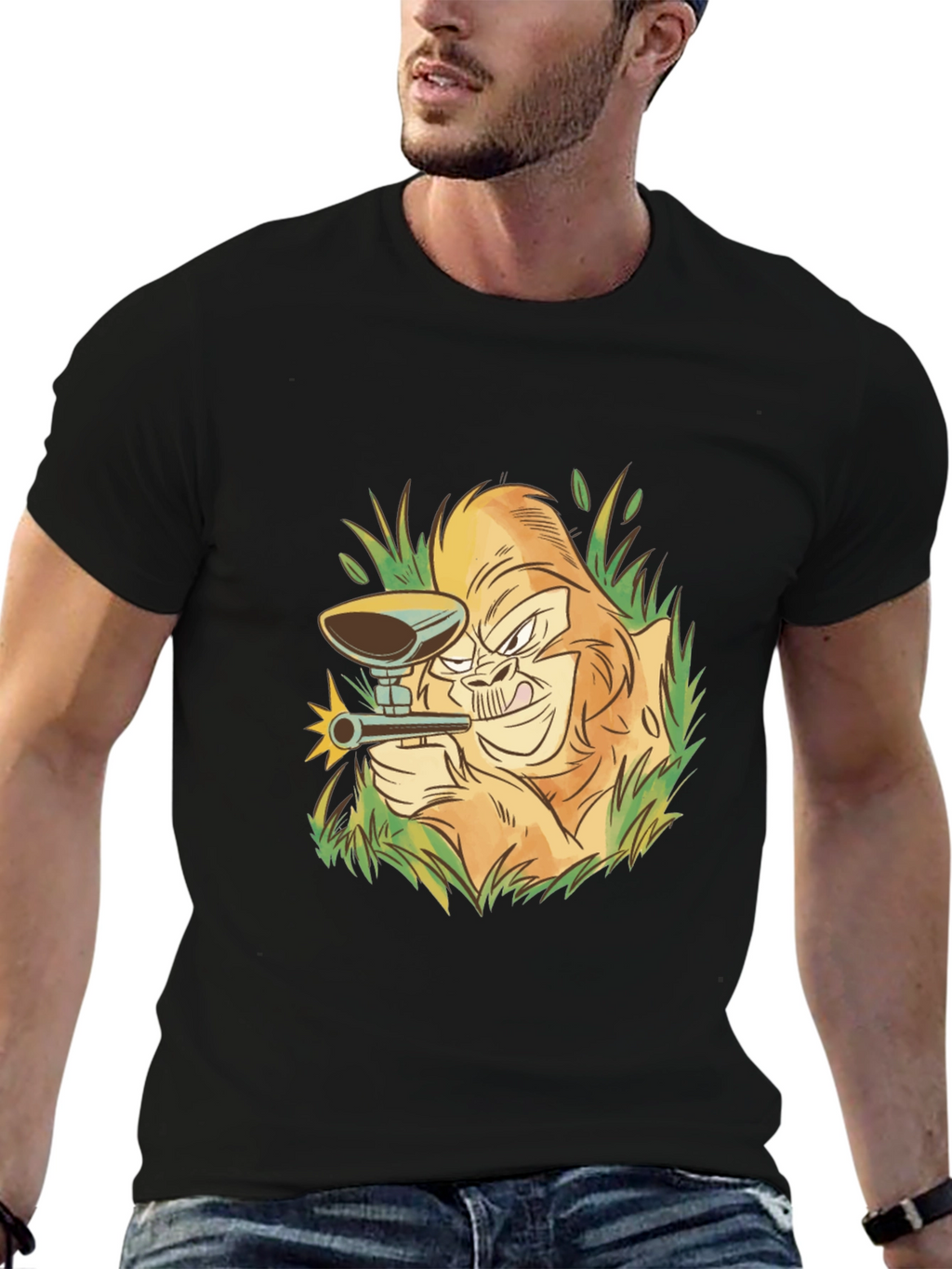Gorilla Paintball T-Shirt - Black Cotton Tee