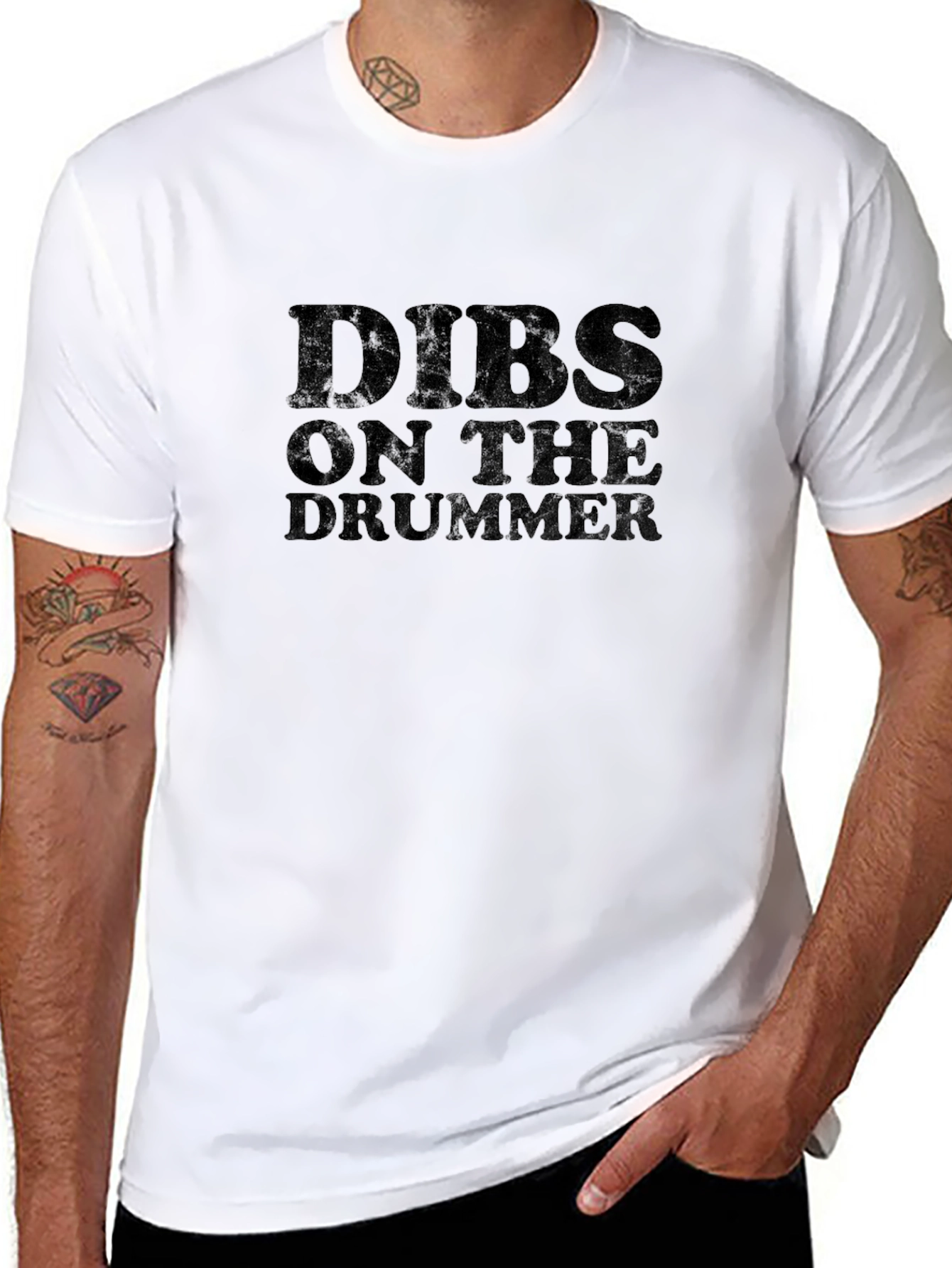 Dibs On The Drummer Black T-Shirt