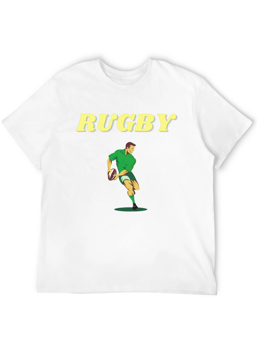 Rugby Player Graphic Tee - Black Cotton