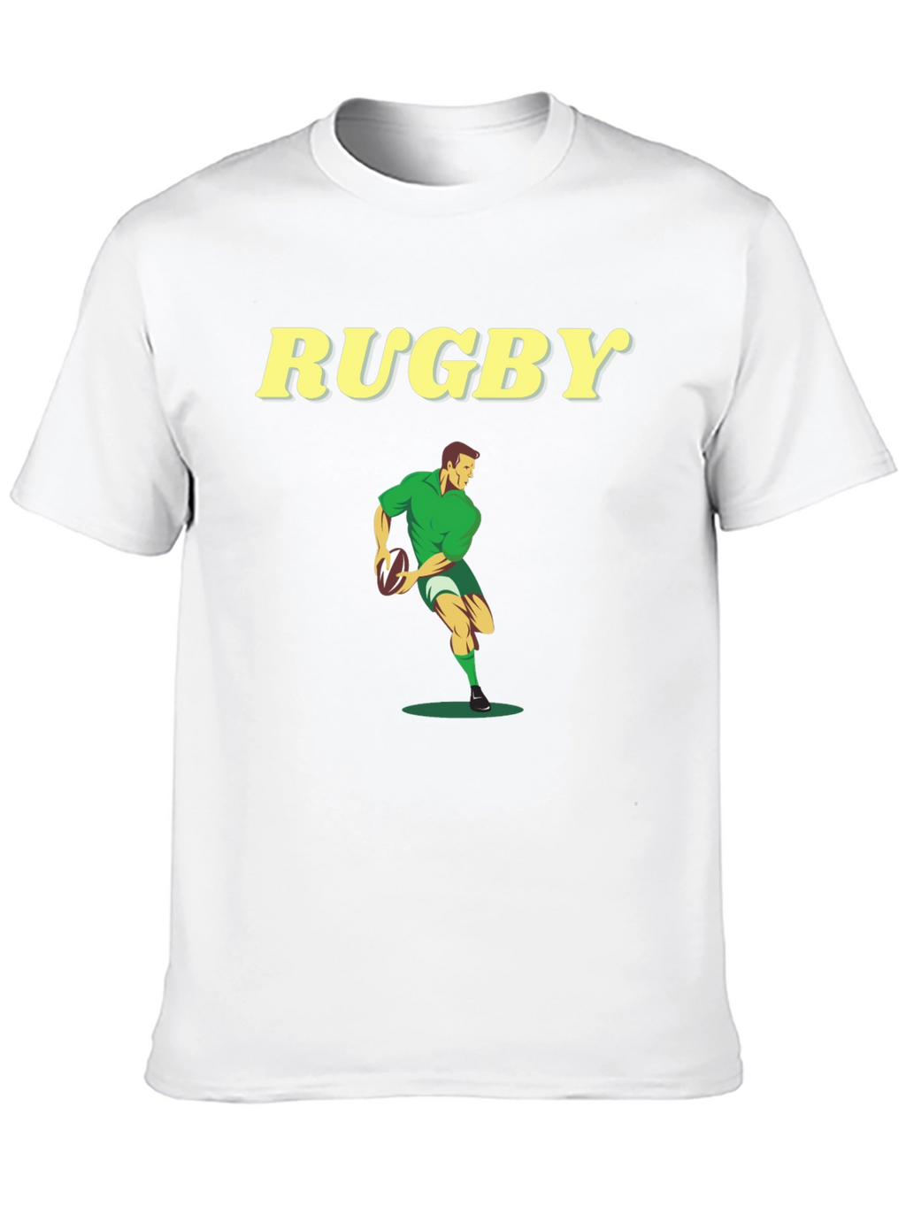 Rugby Player Graphic Tee - Black Cotton