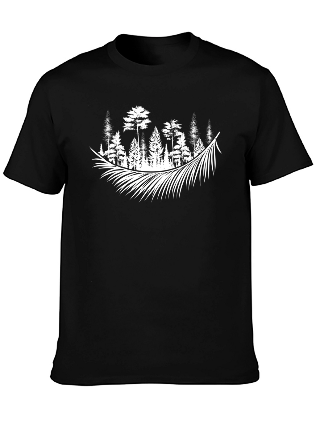 Forest Feather Graphic Tee - Nature Inspired Style