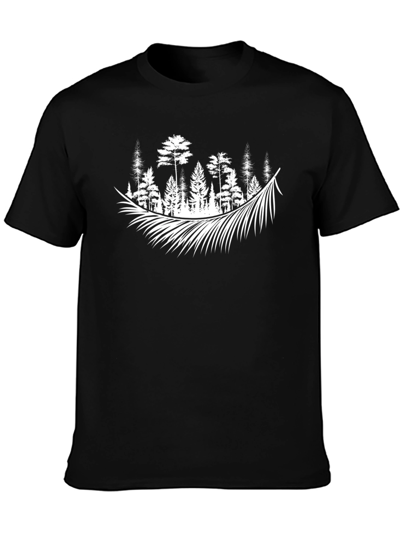 Forest Feather Graphic Tee - Nature Inspired Style