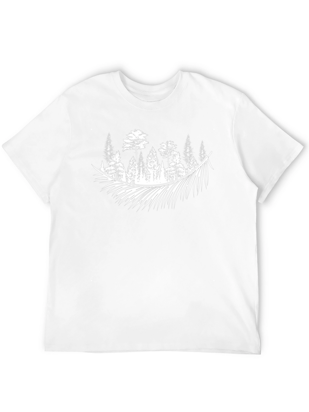 Forest Feather Graphic Tee - Nature Inspired Style