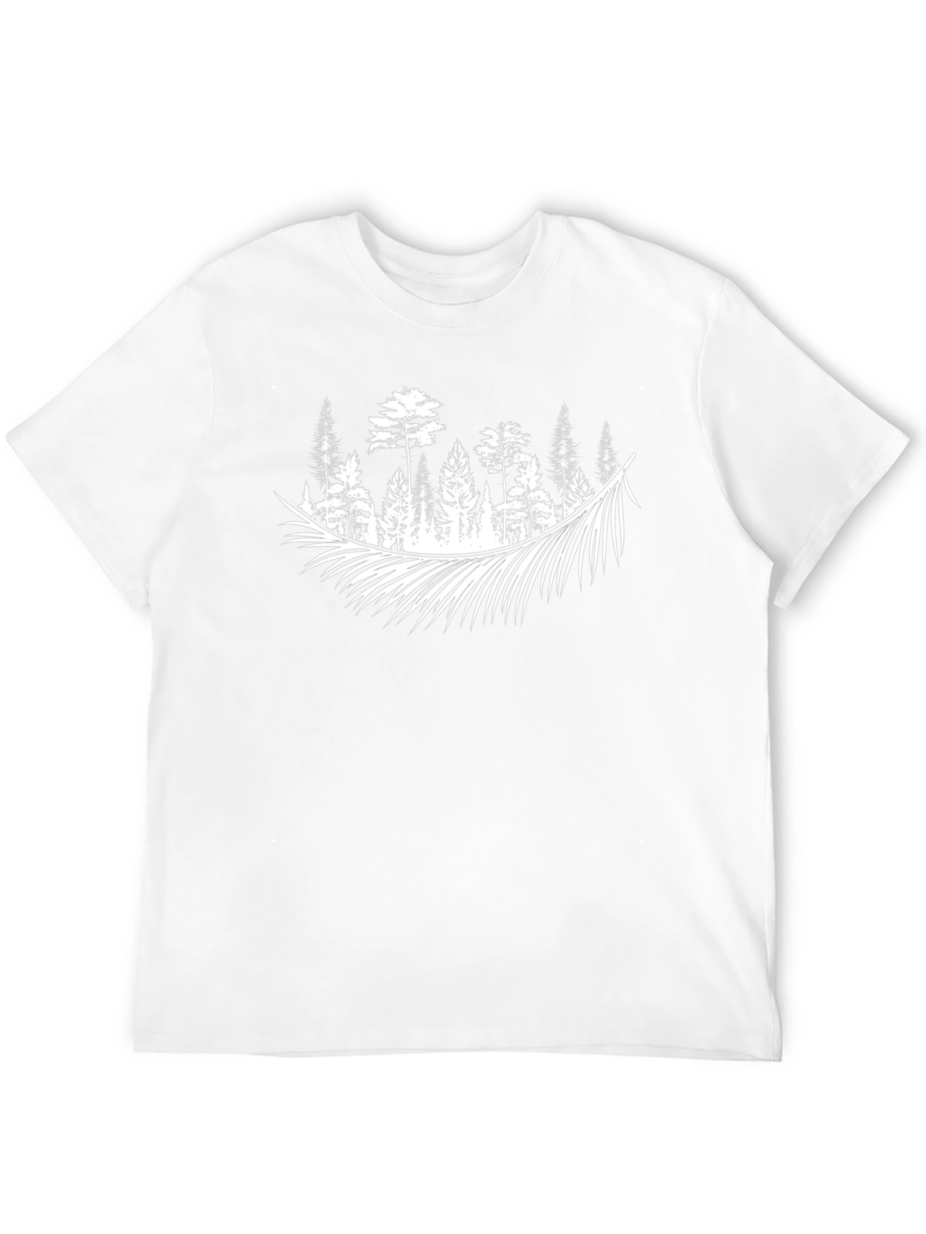 Forest Feather Graphic Tee - Nature Inspired Style