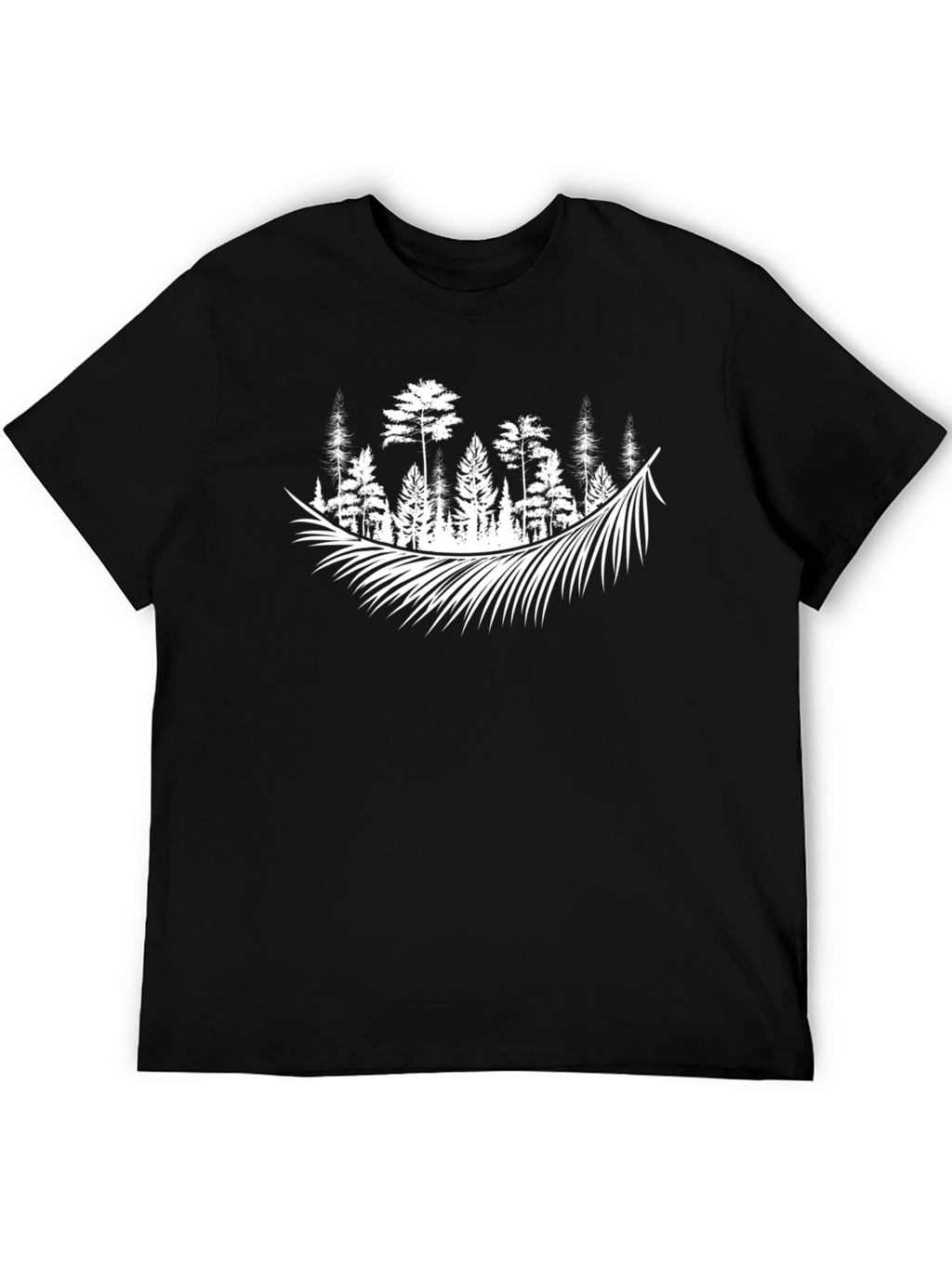 Forest Feather Graphic Tee - Nature Inspired Style