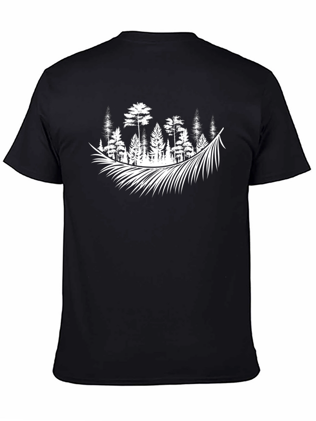 Forest Feather Graphic Tee - Nature Inspired Style