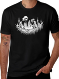 Forest Feather Graphic Tee - Nature Inspired Style