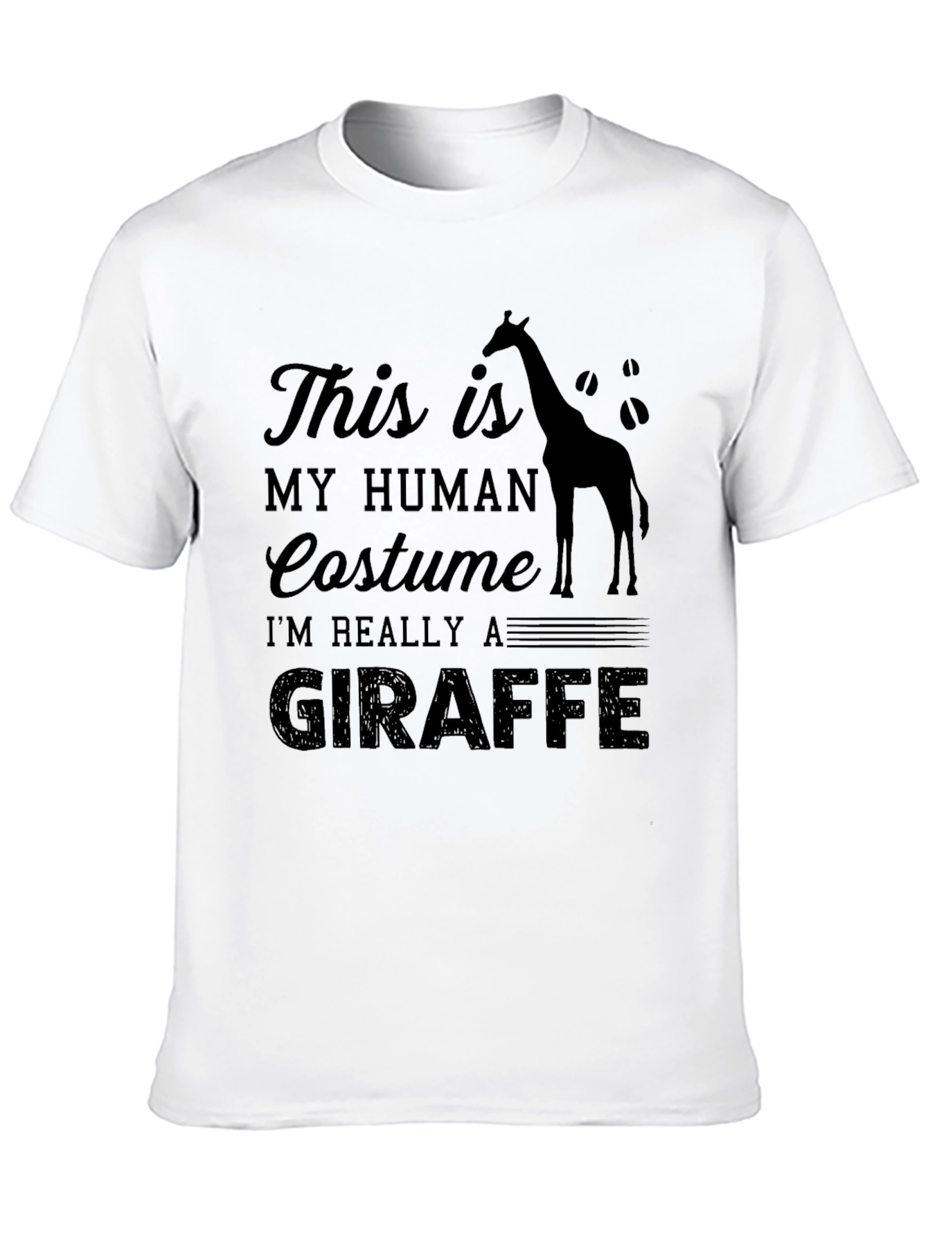 Human Costume Giraffe Black T-Shirt