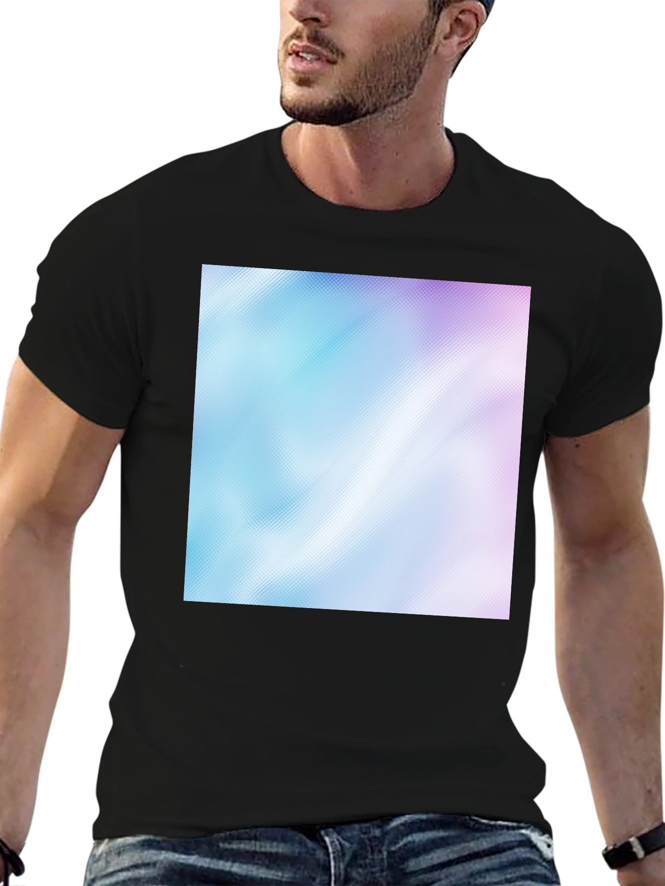Abstract Gradient Graphic Tee - Modern Casual Style