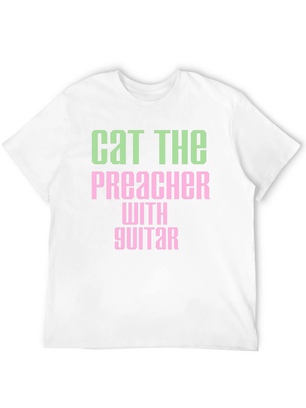 Cat The Preacher with Guitar Graphic T-Shirt
