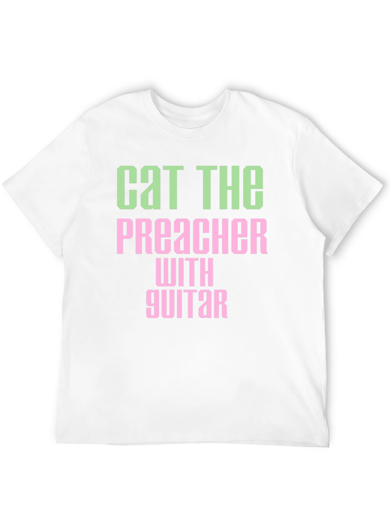Cat The Preacher with Guitar Graphic T-Shirt