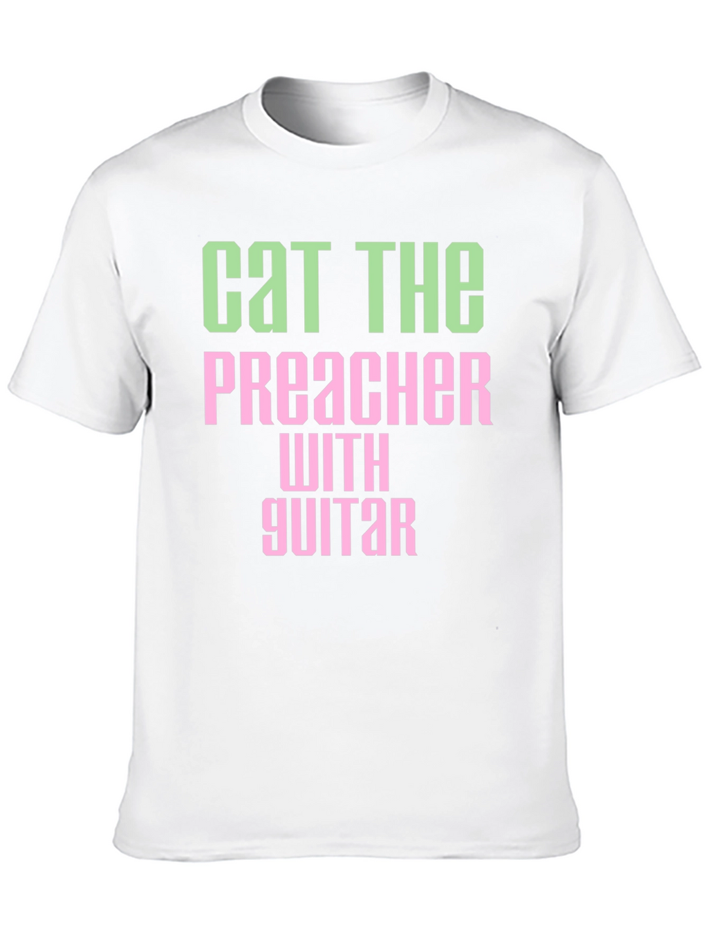 Cat The Preacher with Guitar Graphic T-Shirt