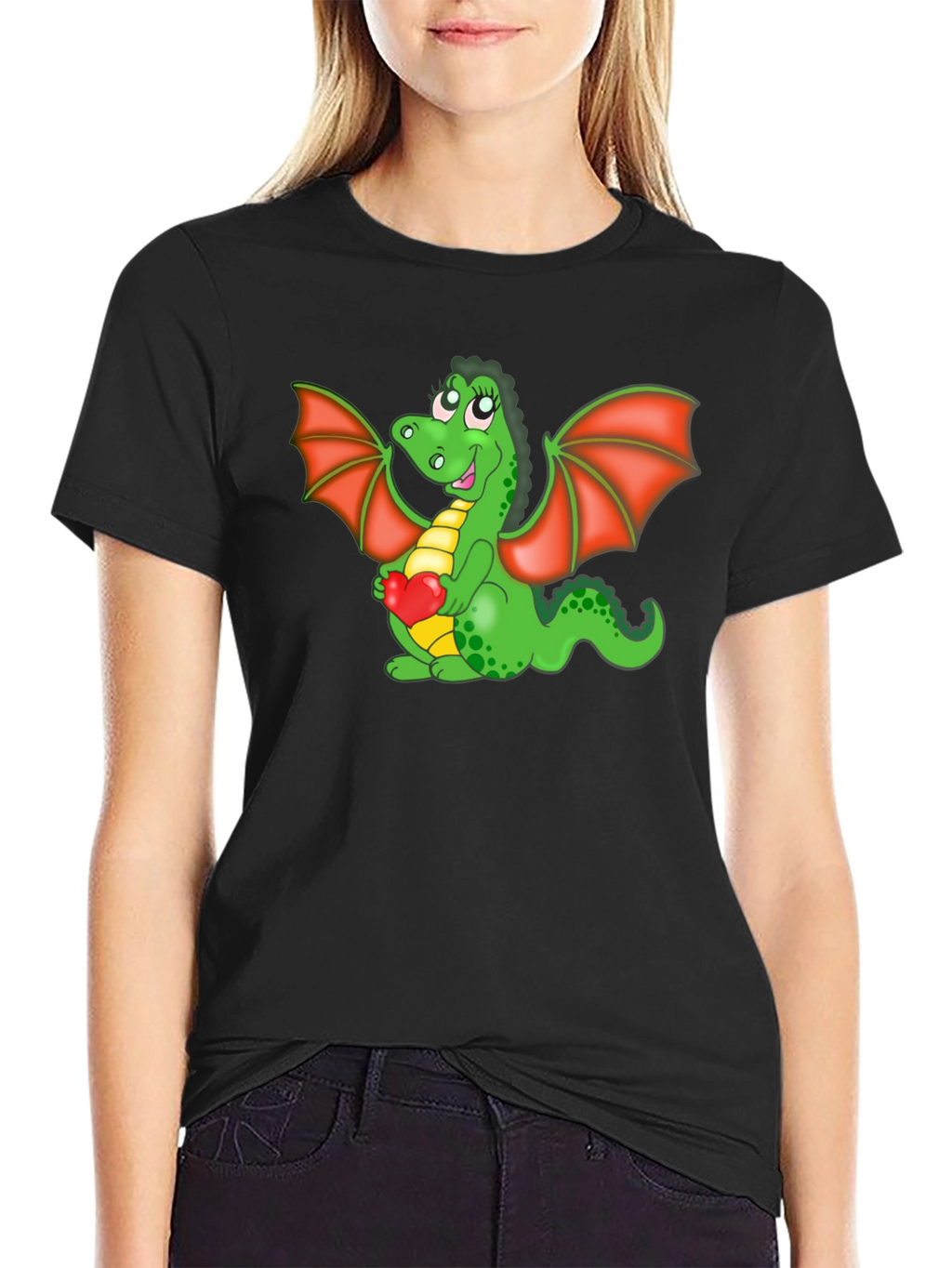 Cute Dragon Holding Heart T-Shirt