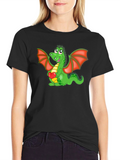 Cute Dragon Holding Heart T-Shirt