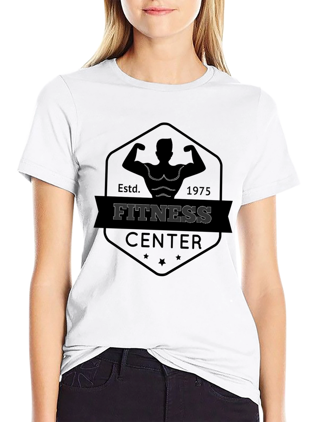 Mens Fitness Center Black Graphic Tee