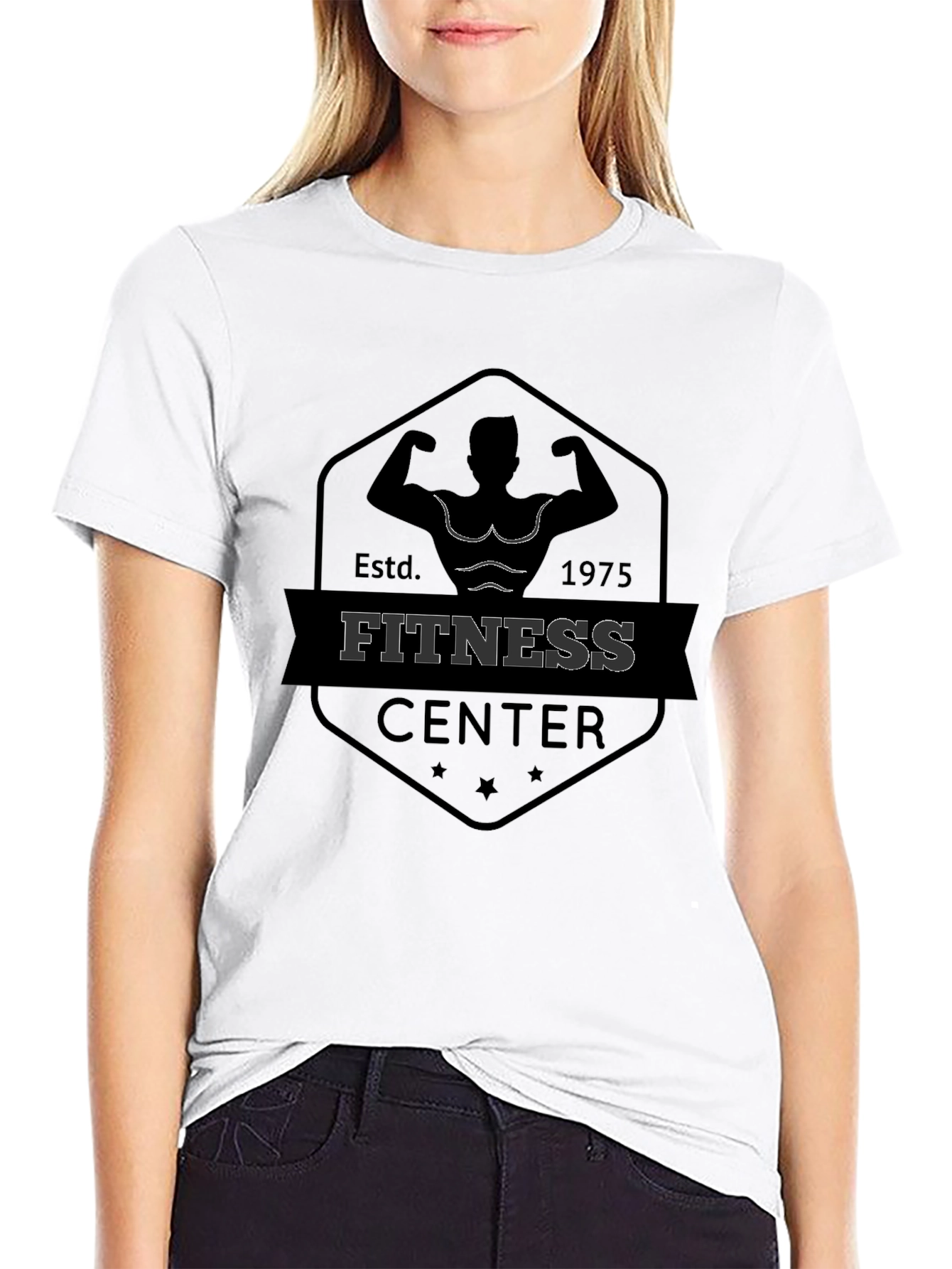 Mens Fitness Center Black Graphic Tee