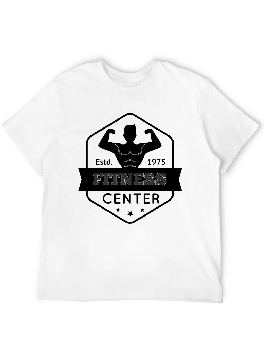 Mens Fitness Center Black Graphic Tee