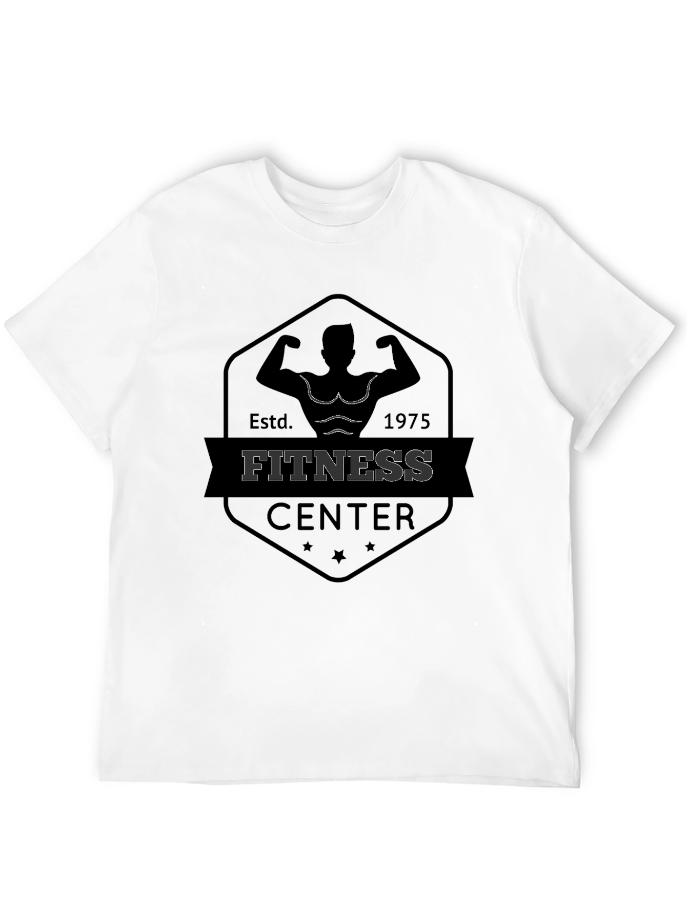Mens Fitness Center Black Graphic Tee