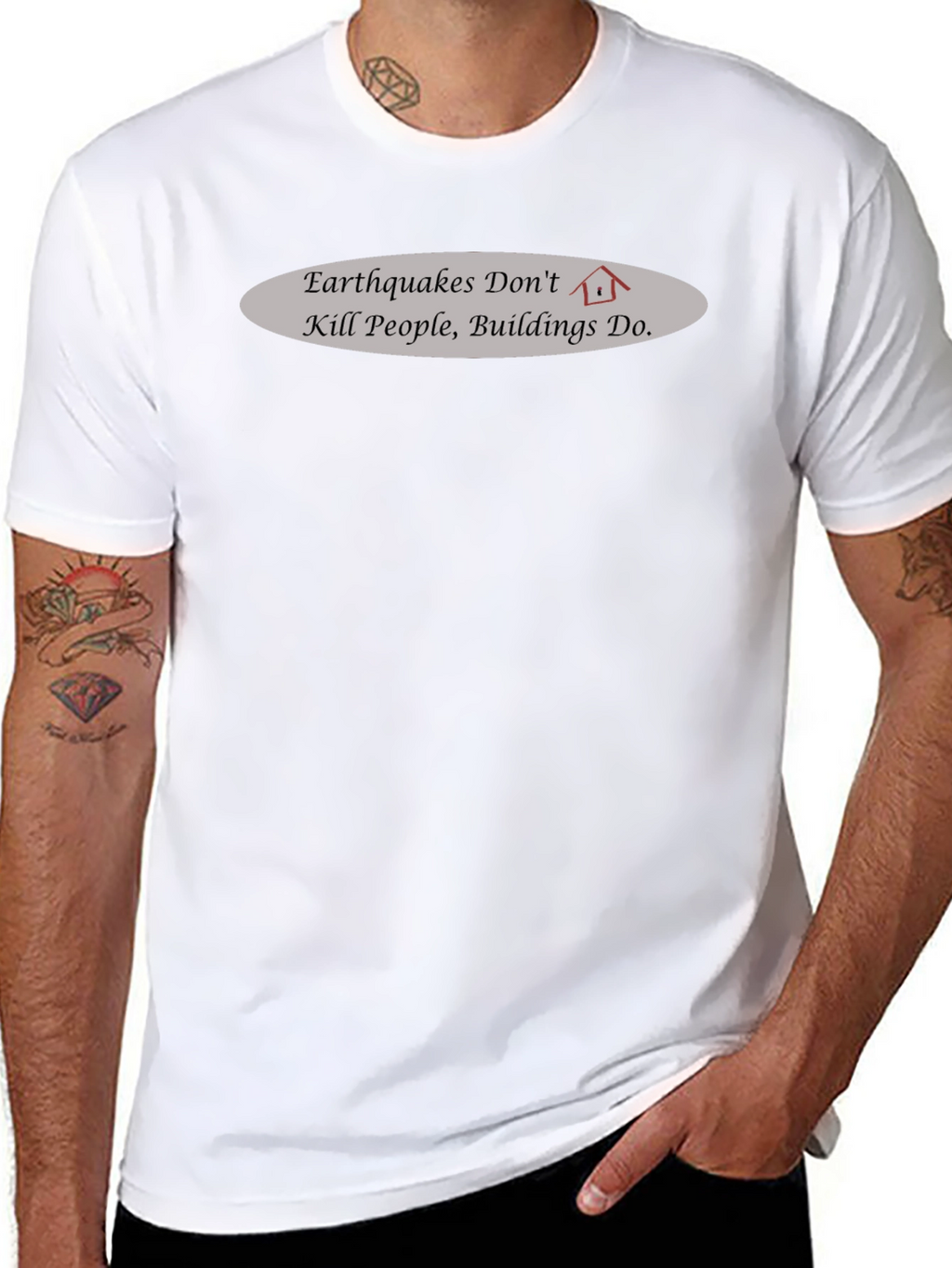 Earthquake Awareness T-Shirt - Buildings Kill Not Earthquakes