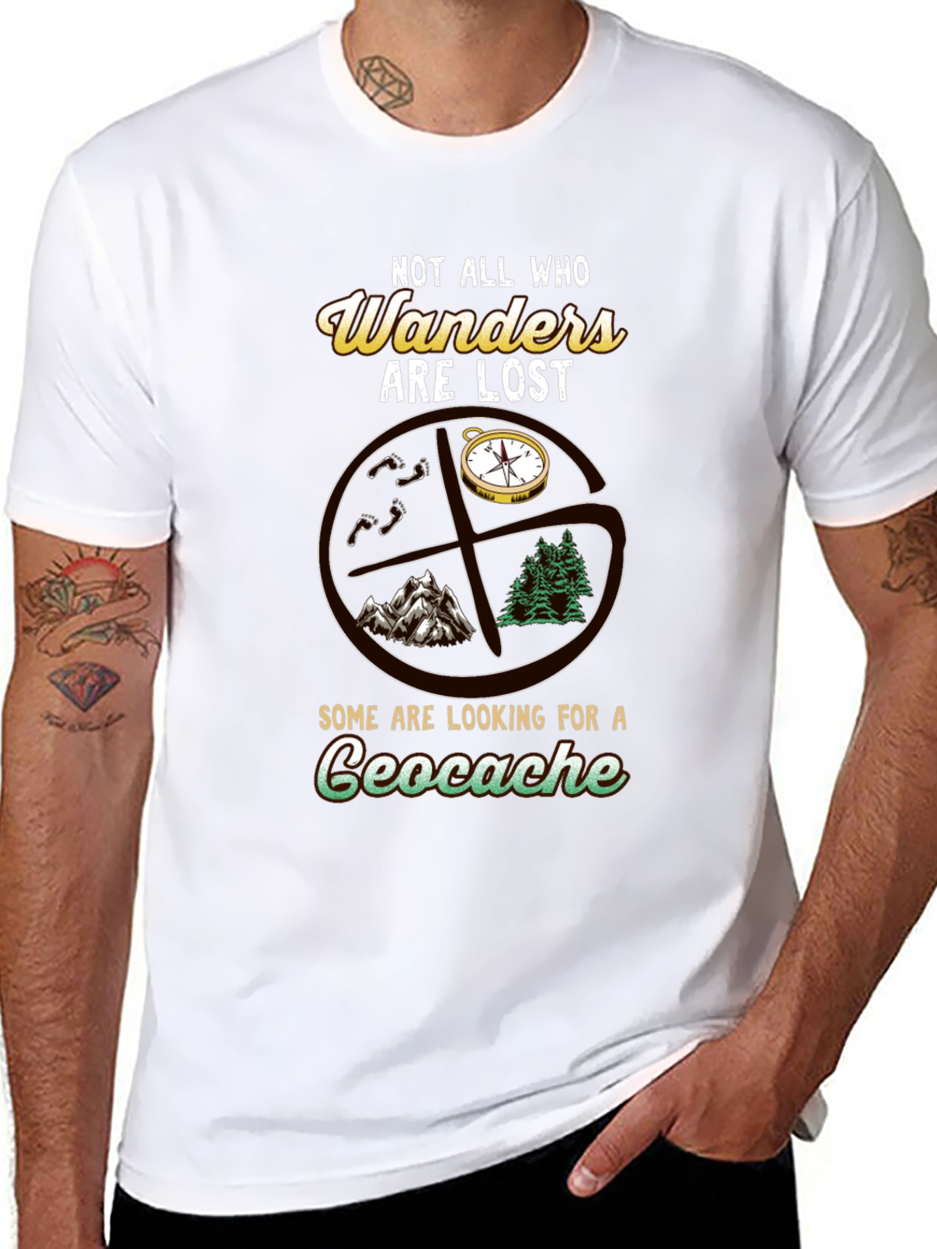 Geocache T-Shirt - Not All Who Wander