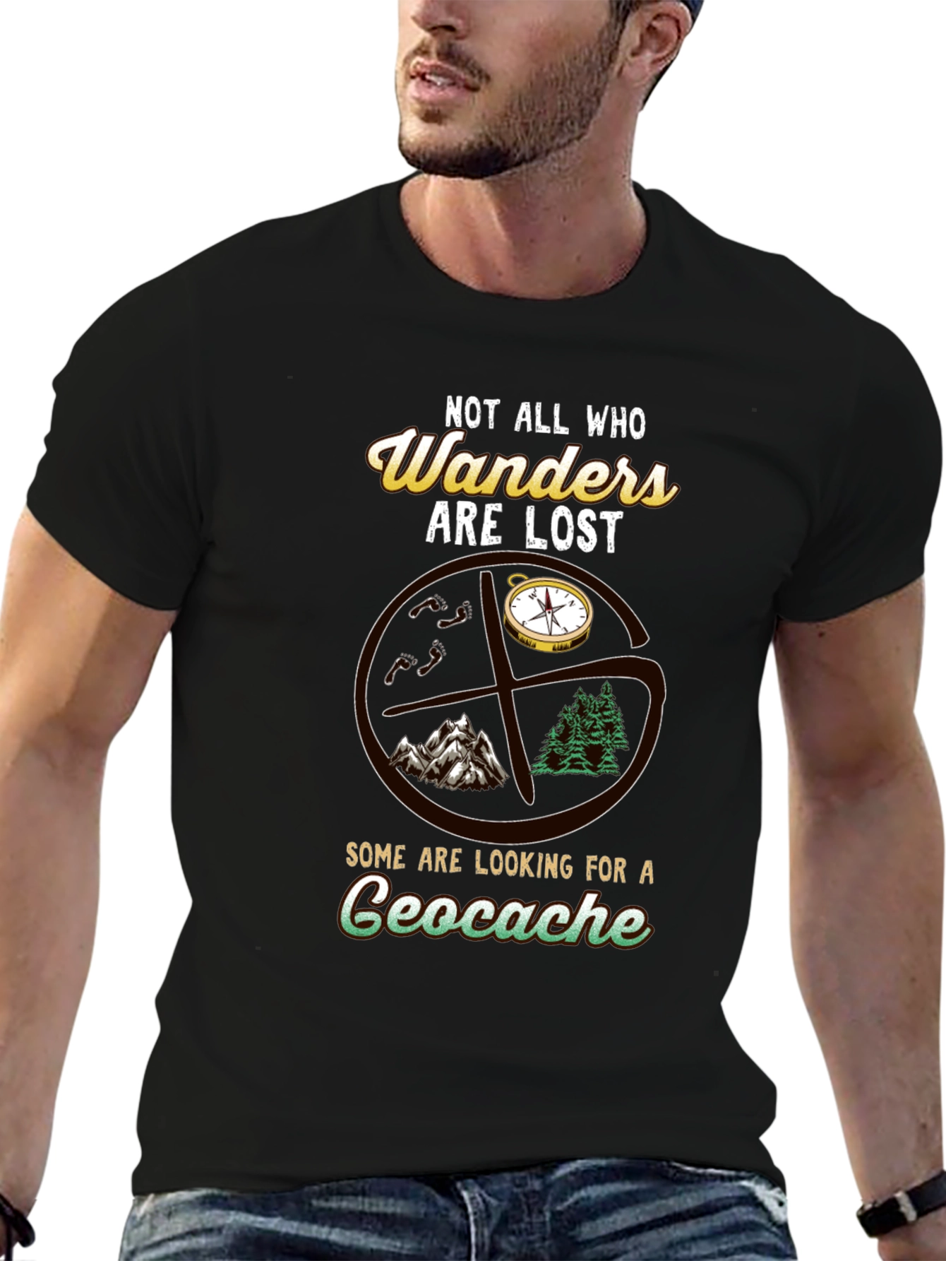 Geocache T-Shirt - Not All Who Wander