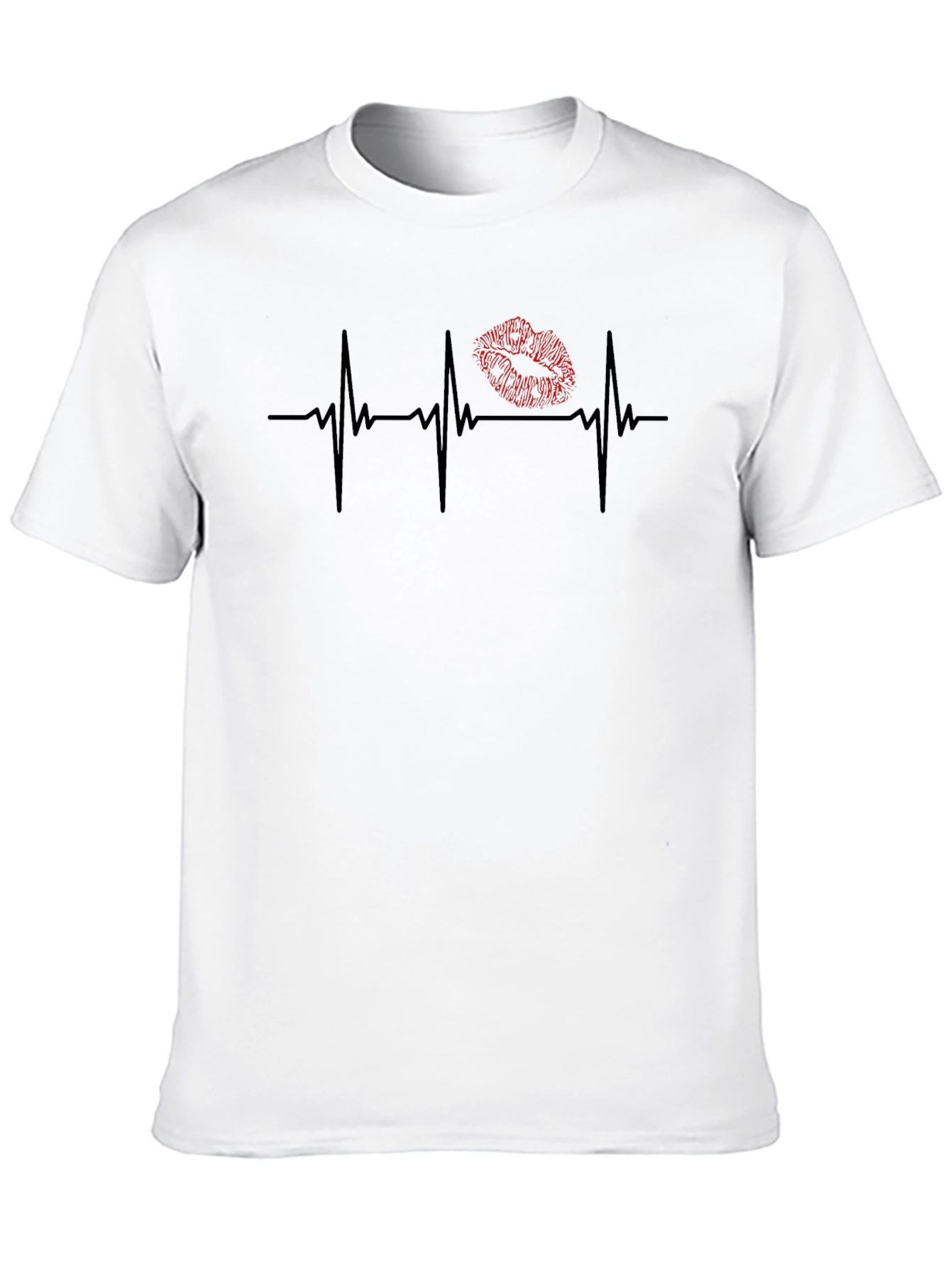 Heartbeat Lips T-Shirt - Love Pulse Tee
