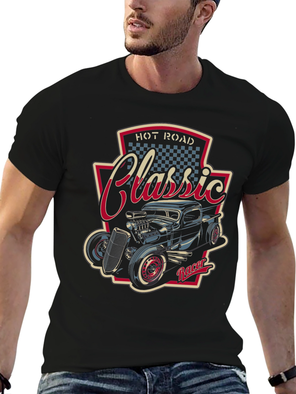 Classic Hot Rod Racer Graphic T-Shirt
