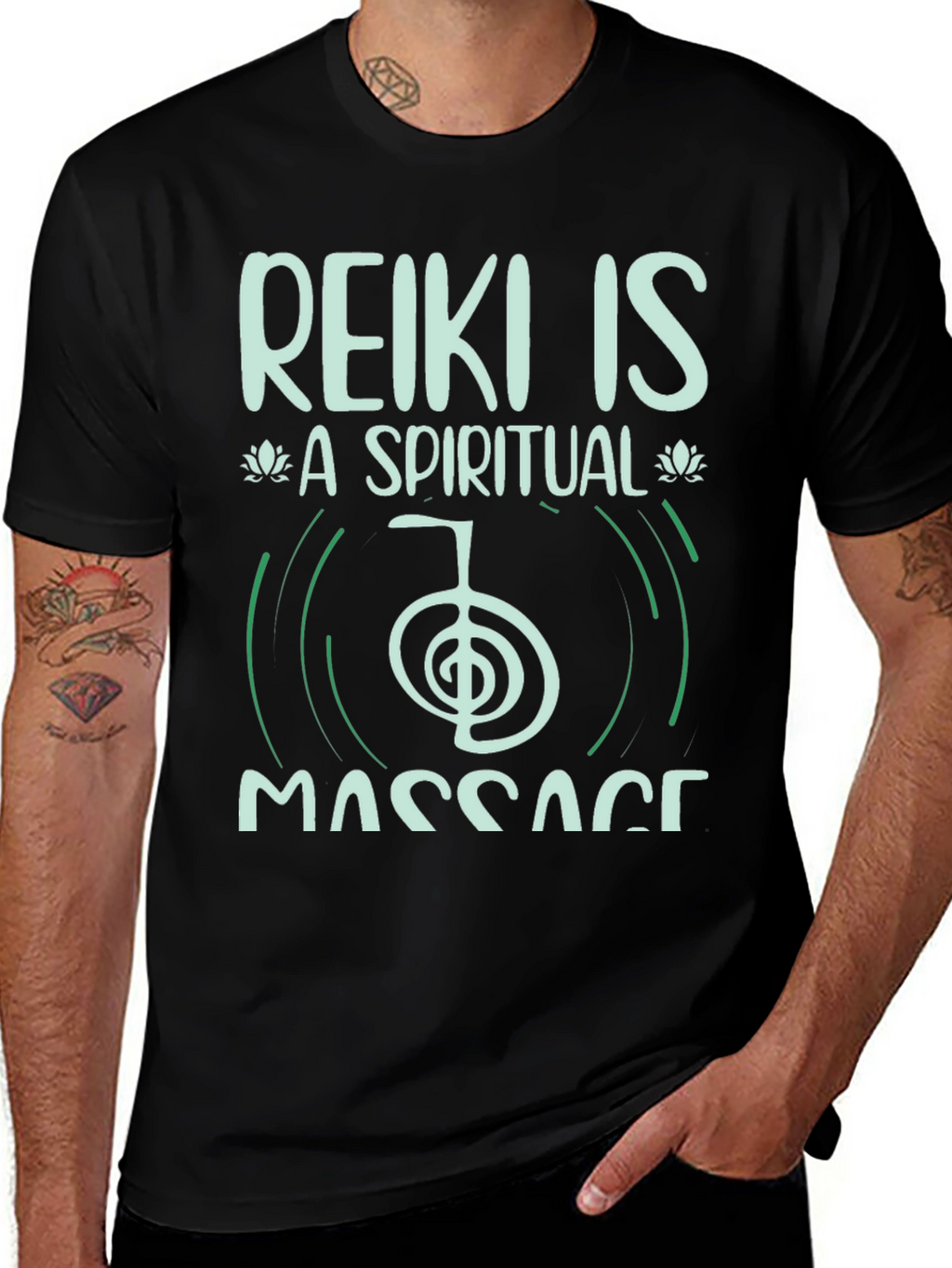 Reiki Spiritual Massage Black T-Shirt