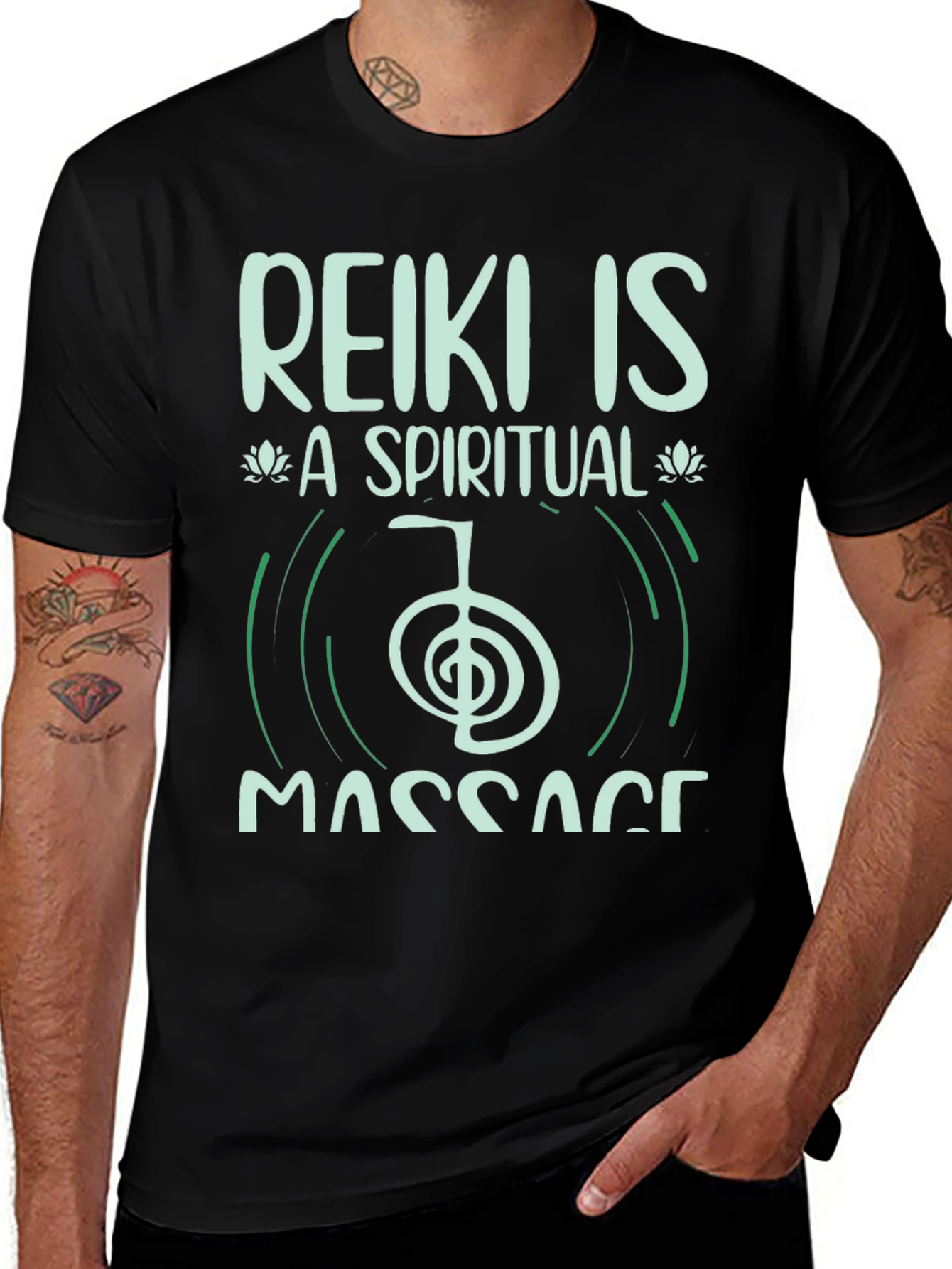 Reiki Spiritual Massage Black T-Shirt
