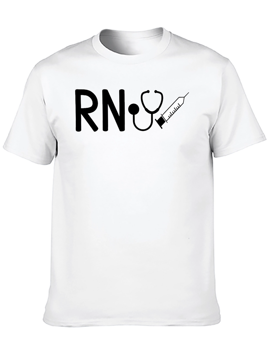RN Nurse Stethoscope Syringe Graphic T-Shirt
