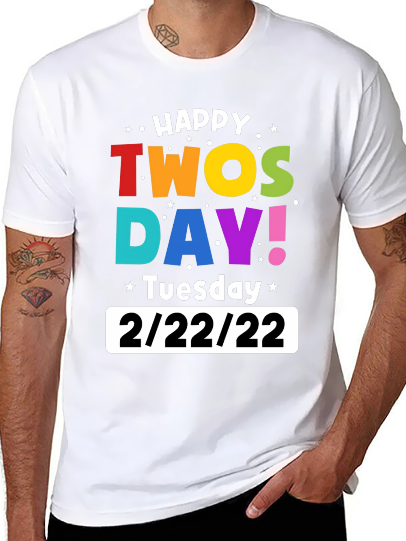 Happy Twosday 2/22/22 Black Graphic T-Shirt