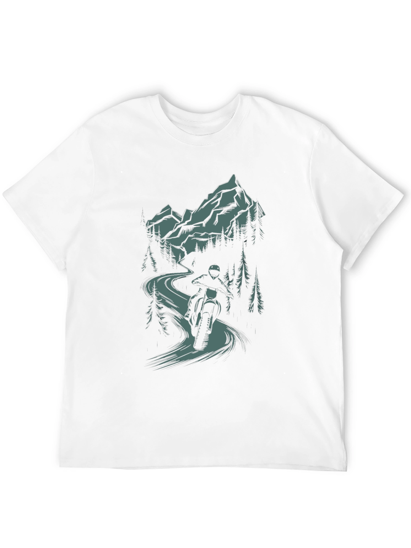 Motorcycle Mountain Ride Graphic T-Shirt