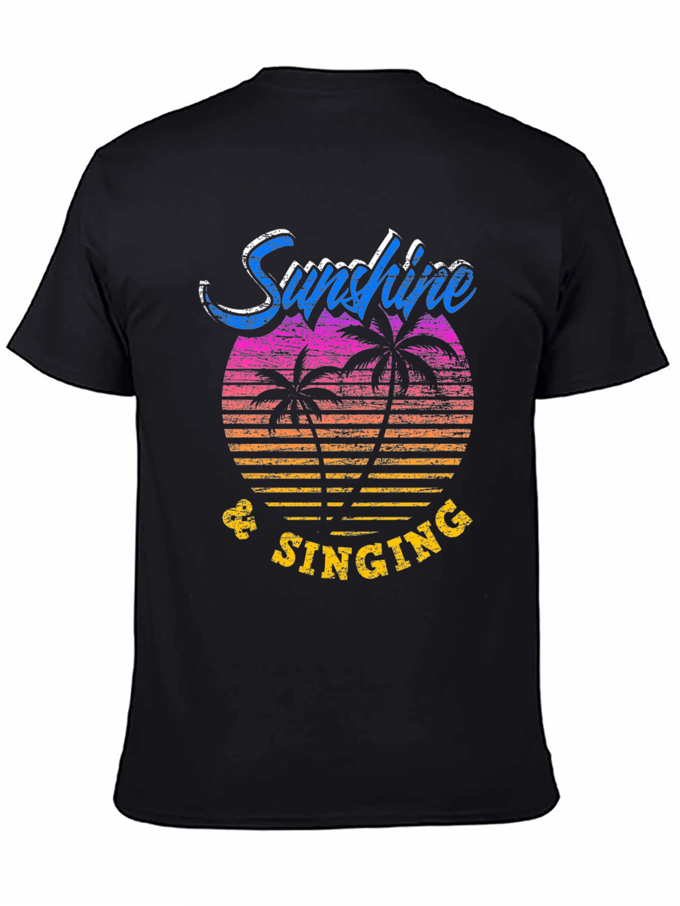 Sunshine & Singing Black Graphic T-Shirt