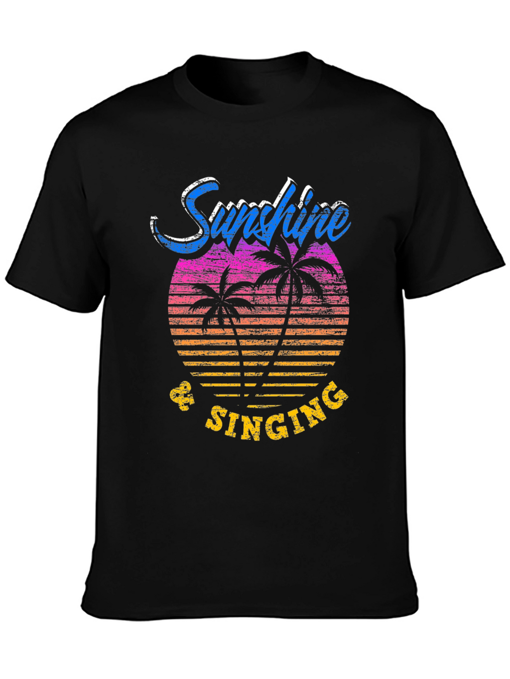 Sunshine & Singing Black Graphic T-Shirt