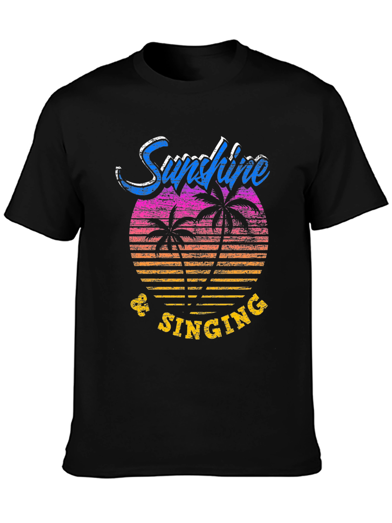 Sunshine & Singing Black Graphic T-Shirt
