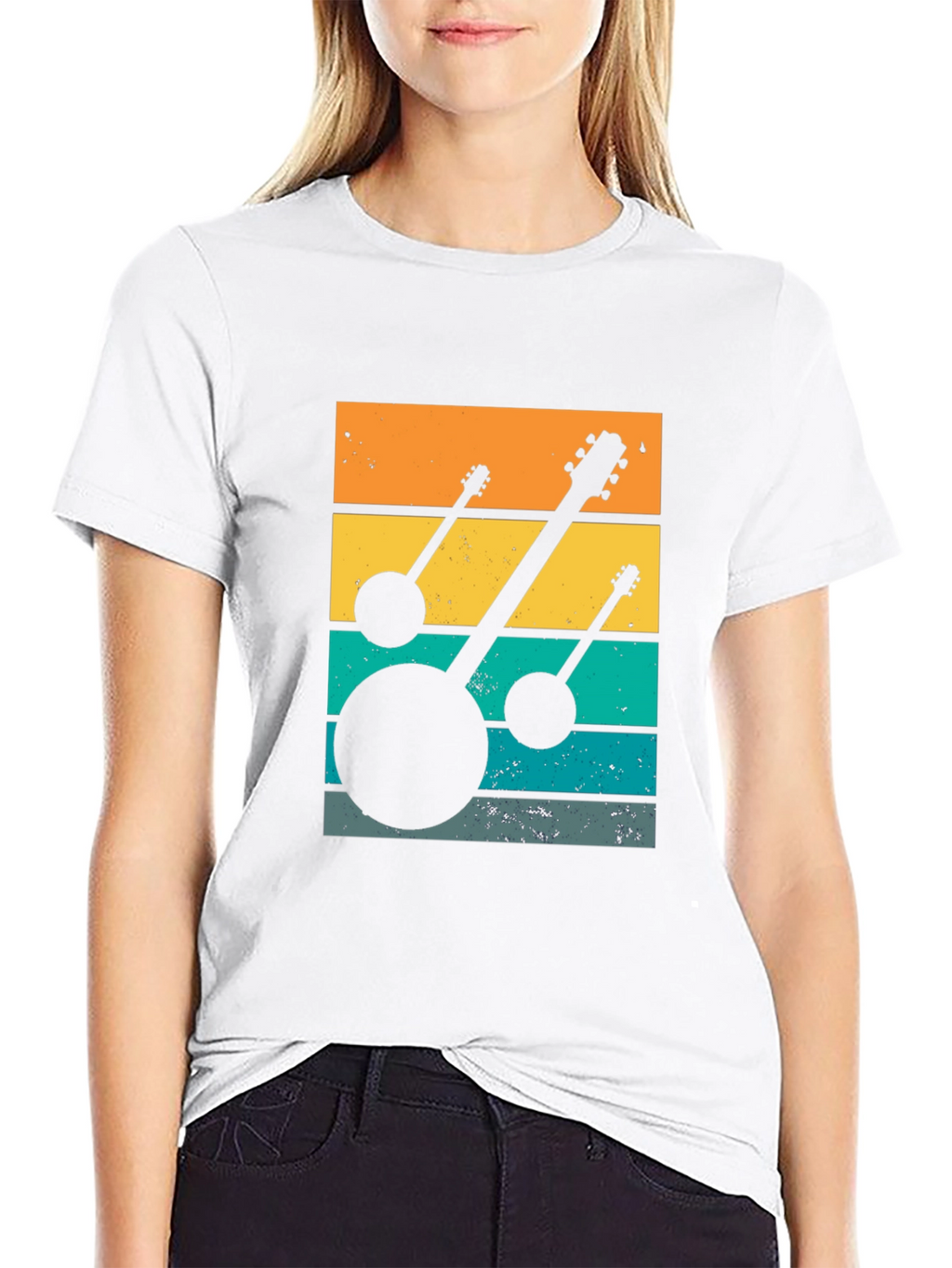 Retro Banjo Sunset T-Shirt - Music Lover Tee