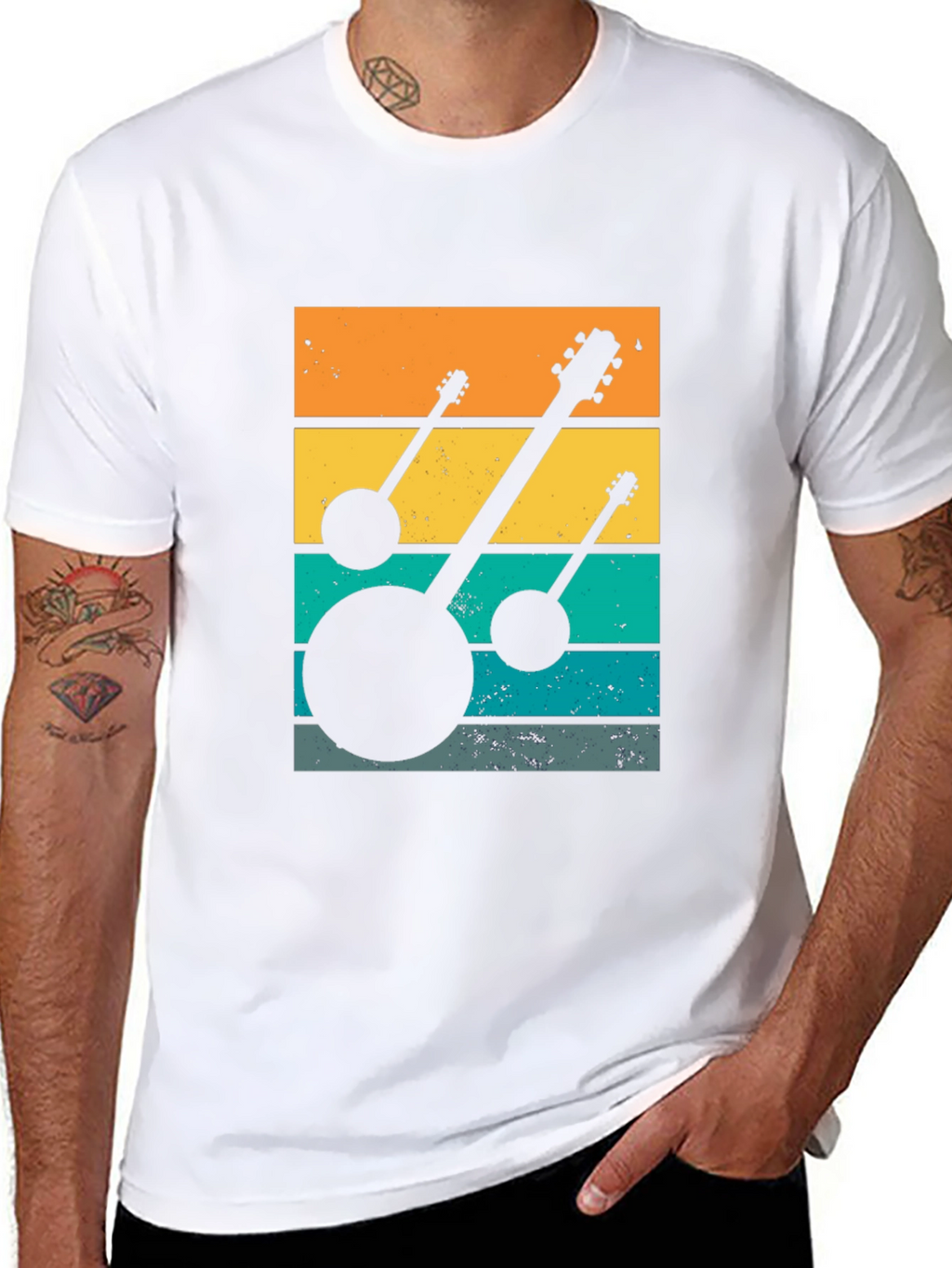 Retro Banjo Sunset T-Shirt - Music Lover Tee