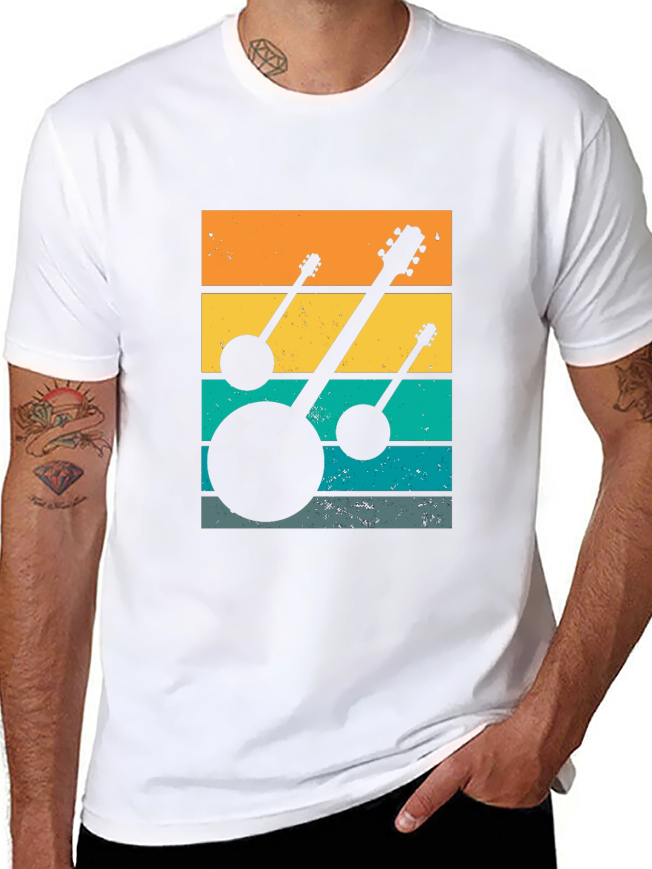 Retro Banjo Sunset T-Shirt - Music Lover Tee