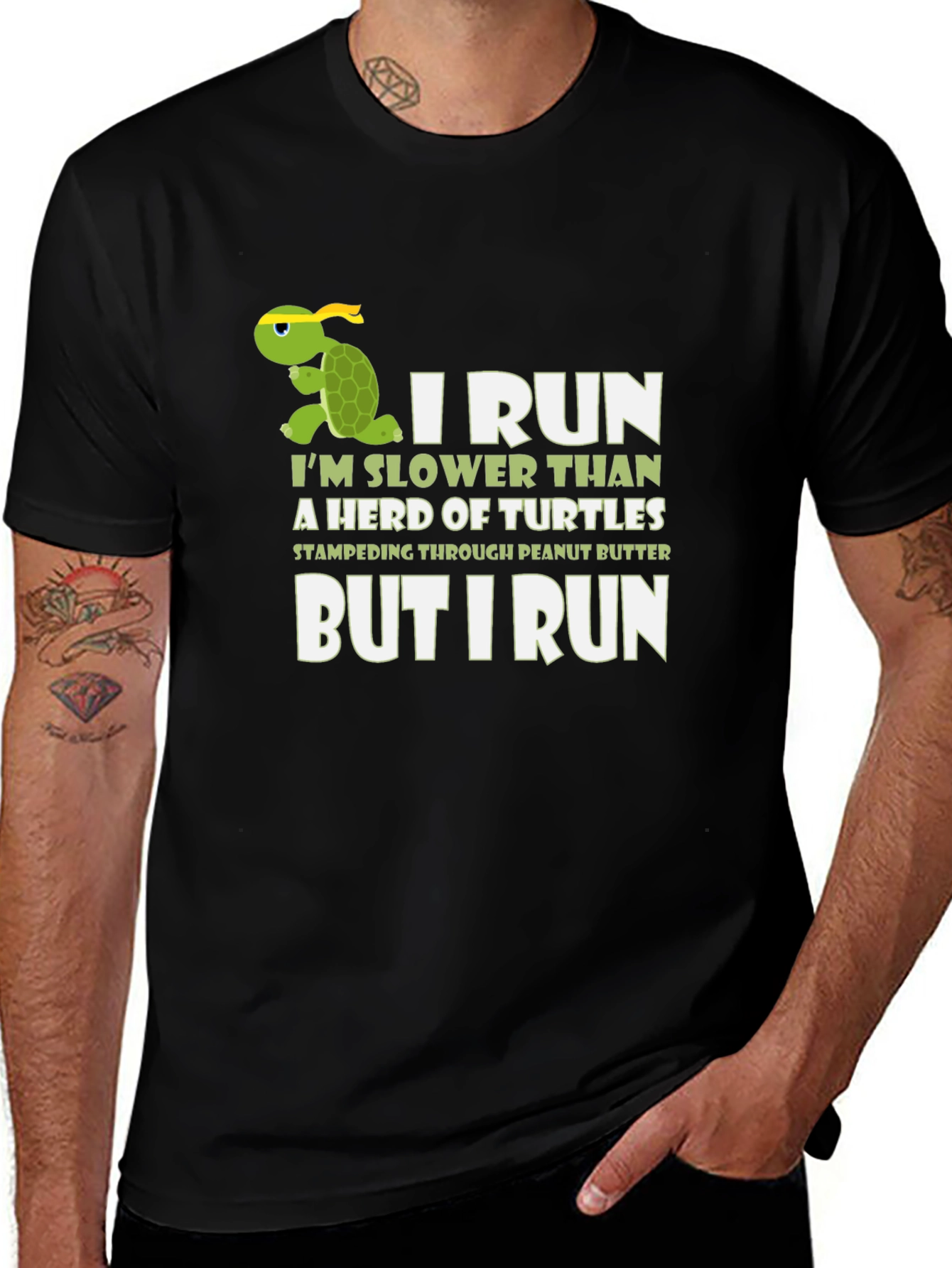 Funny Turtle Running T-Shirt - I Run Slower