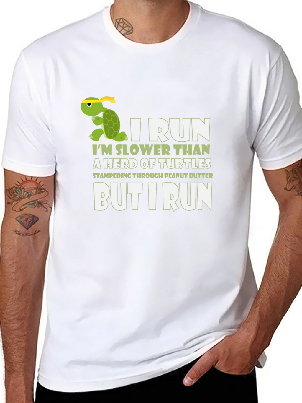 Funny Turtle Running T-Shirt - I Run Slower
