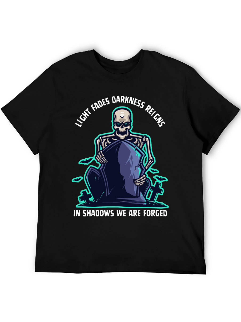 Darkness Reigns Skeleton Graphic T-Shirt