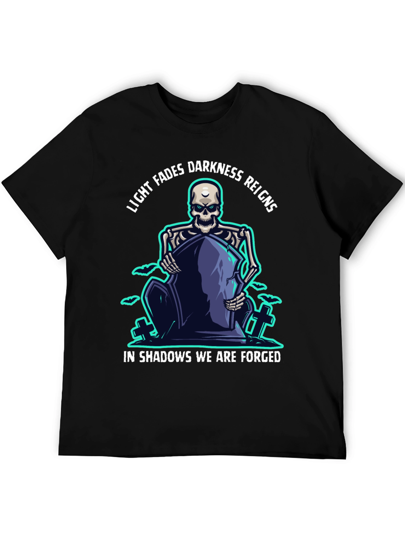 Darkness Reigns Skeleton Graphic T-Shirt